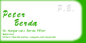 peter berda business card